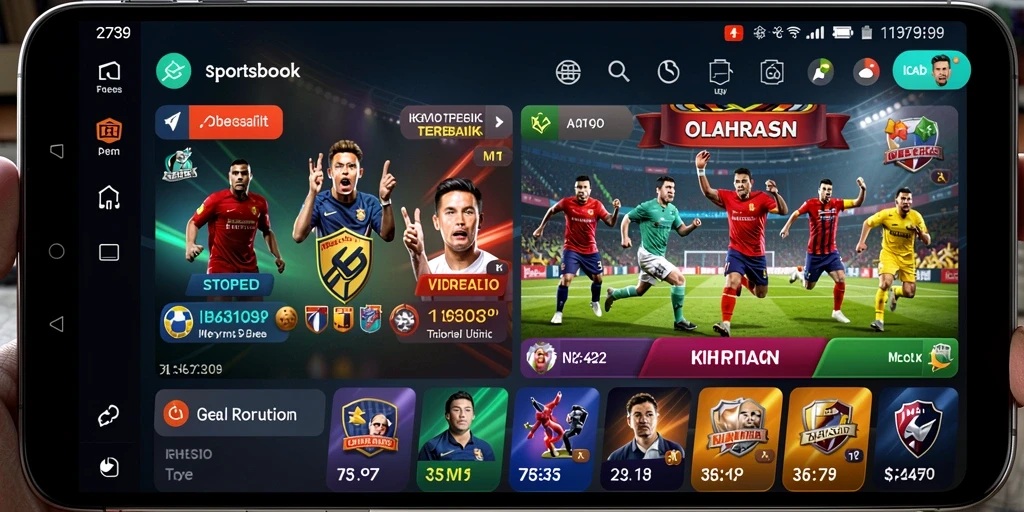 Tampilan gameplay yang menarik dan interaktif dari aplikasi Sportsbook.