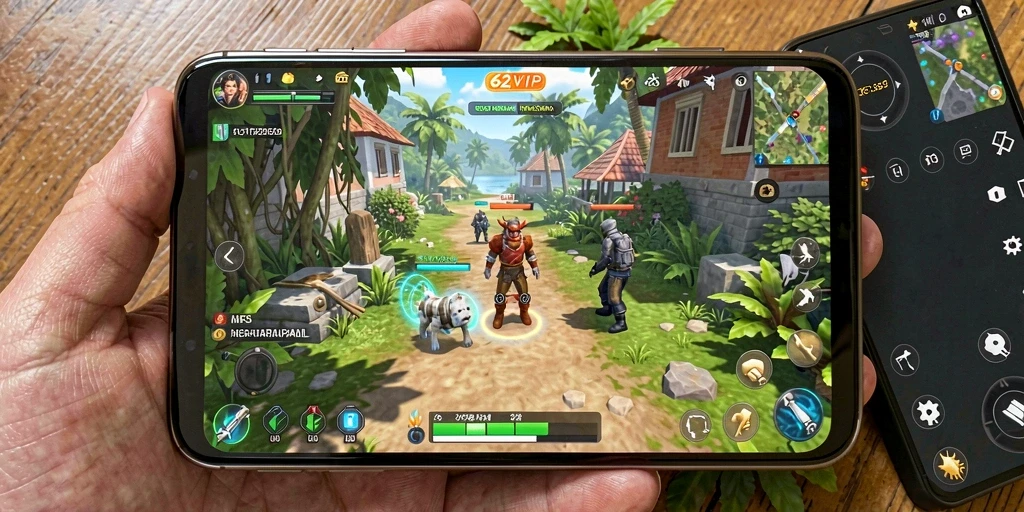 Tampilan gameplay 62VIP dengan karakter dan lingkungan virtual yang interaktif.