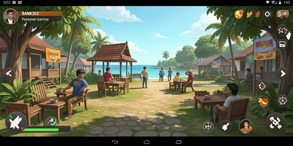 Tampilan gameplay <strong>BANK303</strong> yang penuh warna dan seru.