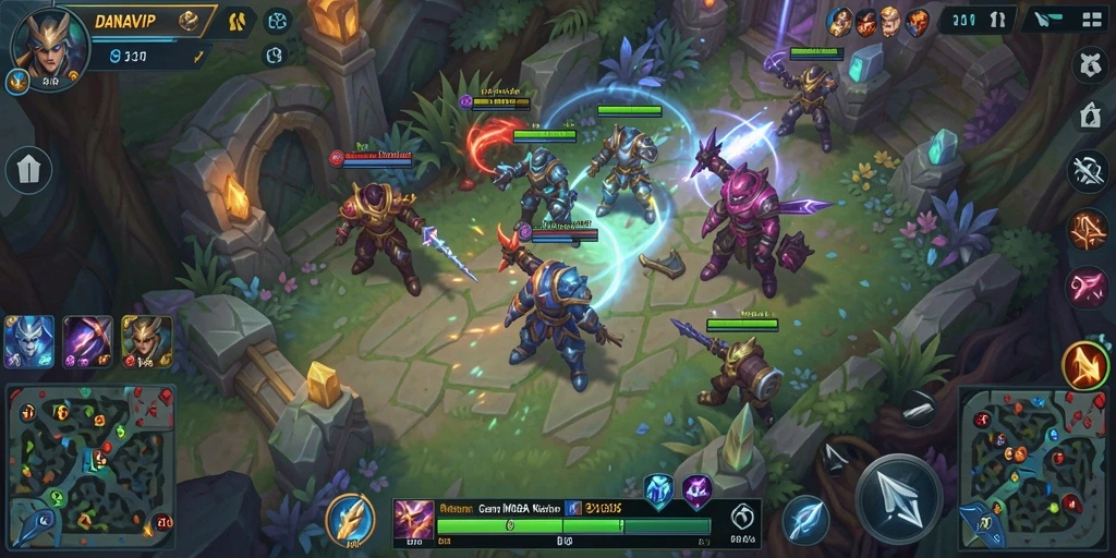 Screenshot gameplay DANAVIP yang menunjukkan pertarungan seru.
