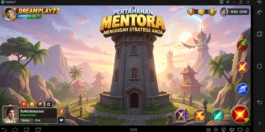 Tangkapan layar menampilkan gameplay seru dan menara yang strategis dalam DREAMPLAY77.