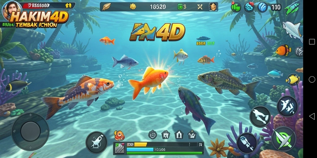 Gameplay seru HAKIM4D dengan aksi tembak ikan.