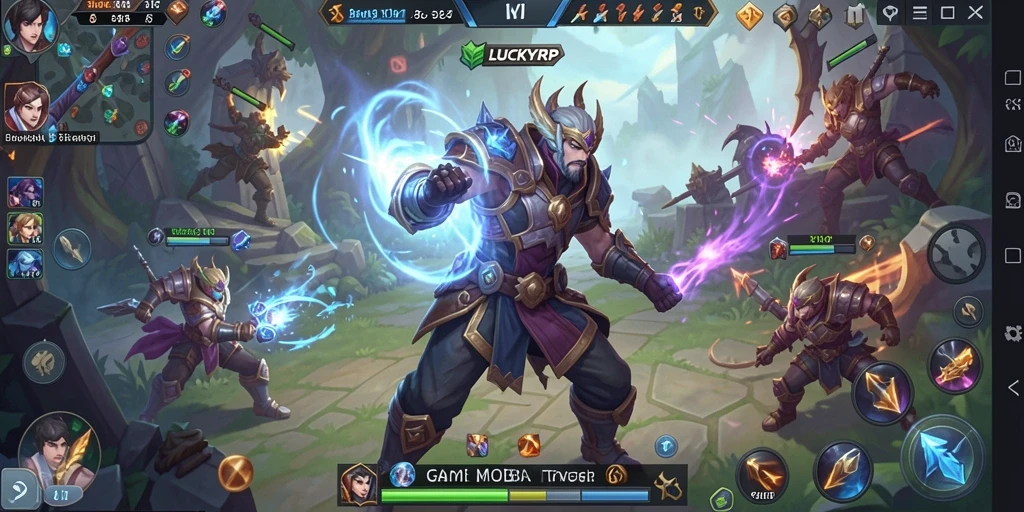 Tampilan gameplay MOBA seru di LUCKYRP dengan aksi mendebarkan.