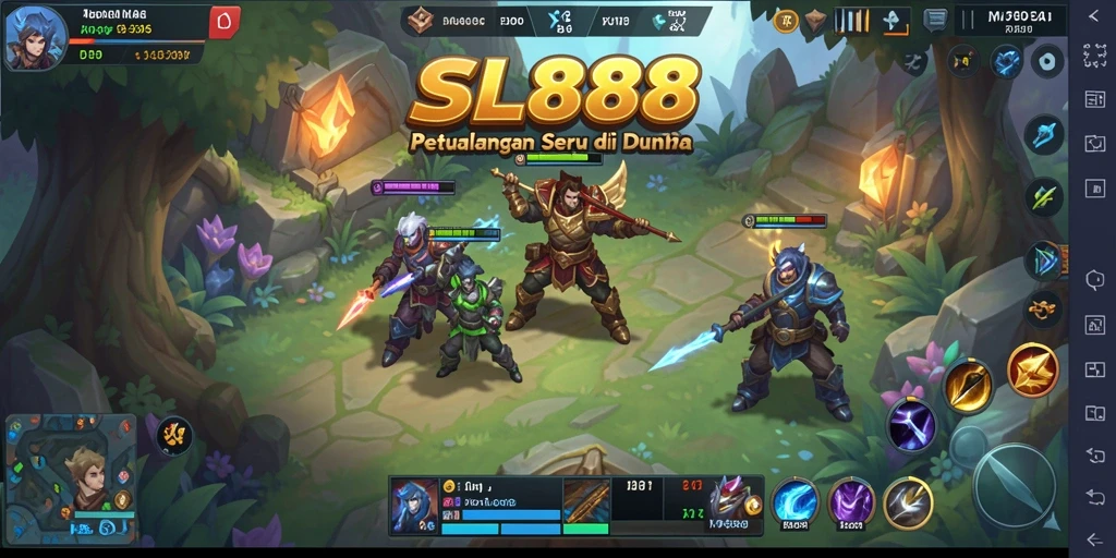 Tangkapan layar menunjukkan aksi pertarungan seru dalam game MOBA.