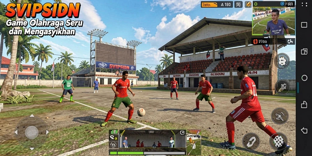 Tampilan gameplay SVIPSIDN yang menampilkan aksi olahraga yang seru.