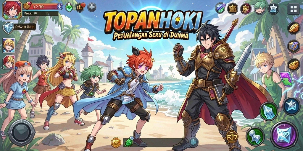 Tampilan seru dari gameplay TOPANHOKI yang memukau.
