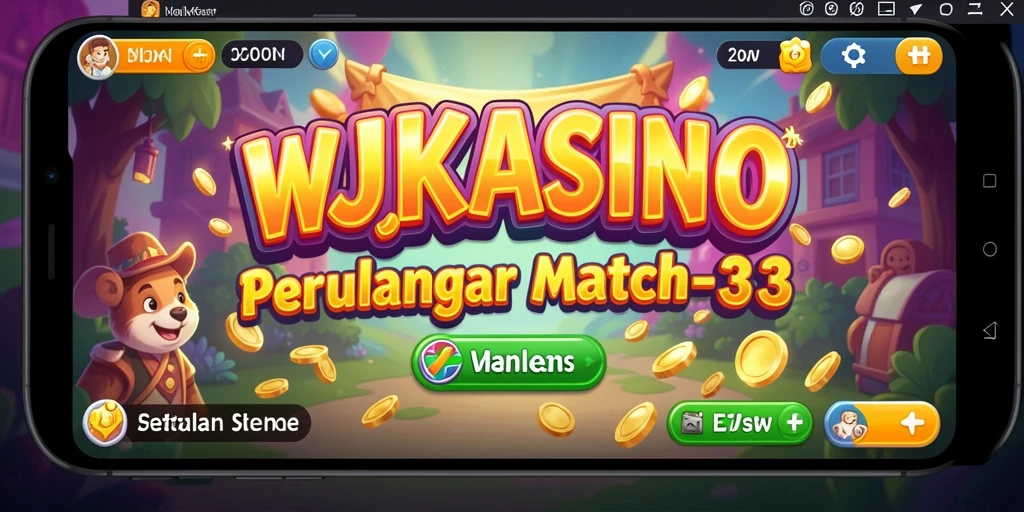 Tampilan gameplay seru dalam WJKASINO dengan tantangan Match-3.